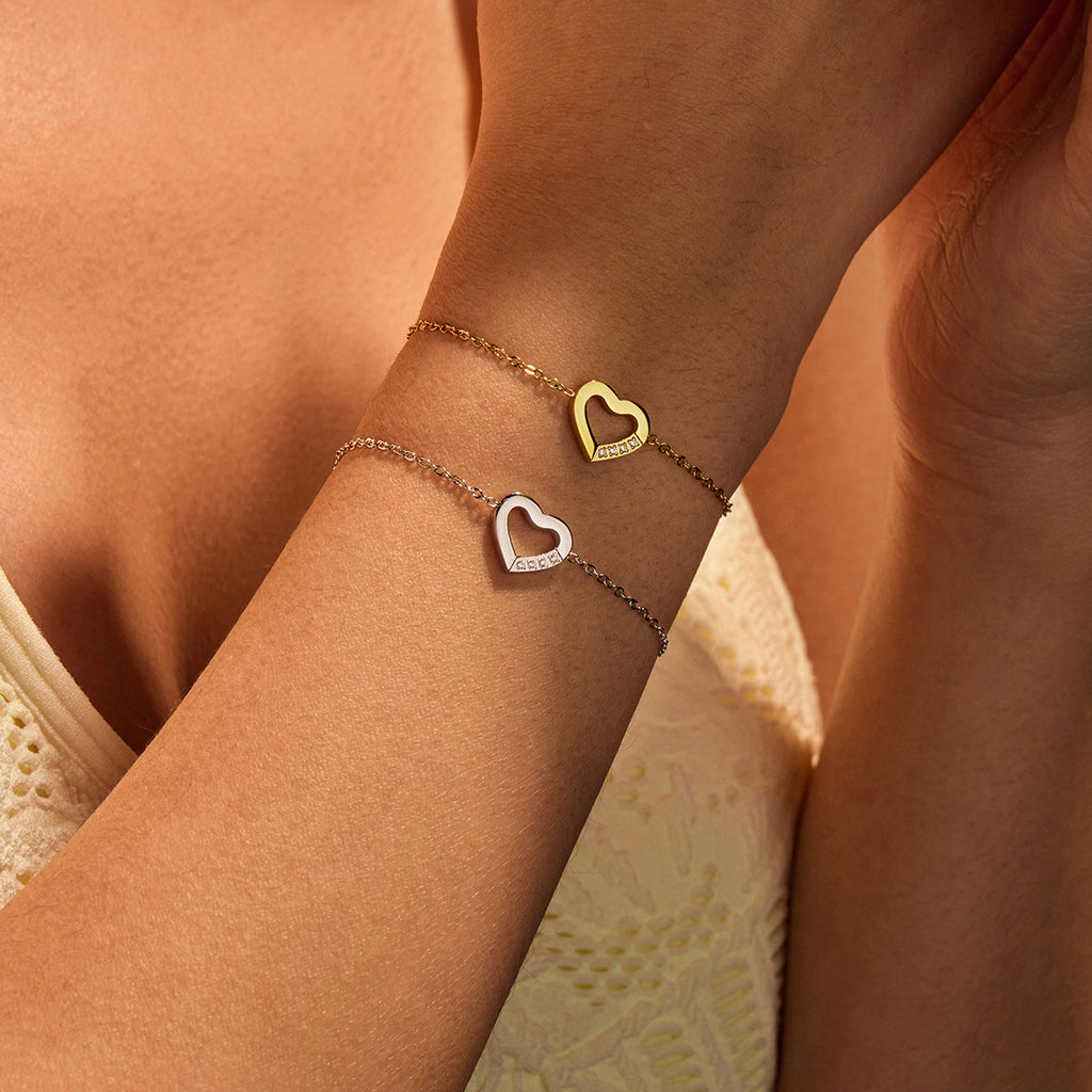 Peach Heart Hollow Out Cutout Bracelet Minority Couple Same