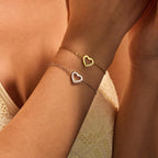 Peach Heart Hollow Out Cutout Bracelet Minority Couple Same