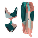Contrast Color One-piece Swimwear