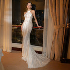 Women's Chinese Retro Morning Gowns Bridal Wedding Toast Dress White Cheongsam Slim Fit