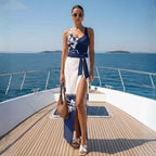 Navy Floral U-Neck One-Piece Swimsuit