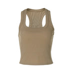 Women Clothing Summer Sexy U Collar Solid Color Slim Fit I Shape Cropped Vest For Women