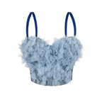Floral Beaded Sling Vest Slimming Slim Fit with Brassiere Pad Boning Corset Corset Daily Wear Summer Top for Women