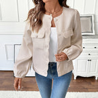 Women's Plaid Textured Short Coat
