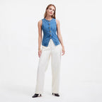 Sleeveless Slim Fit Denim Vest