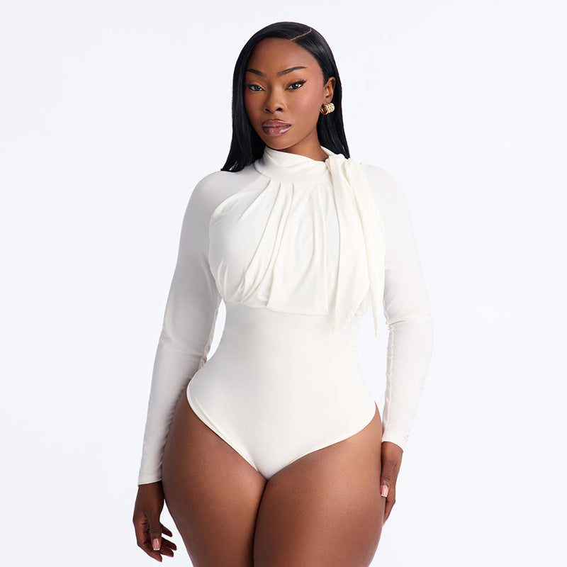 Women's Lace-Up Long-Sleeve Bodysuit