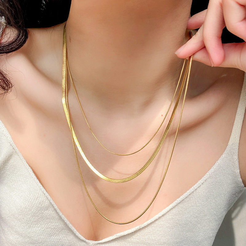 Three Layer Snake Chain Necklace