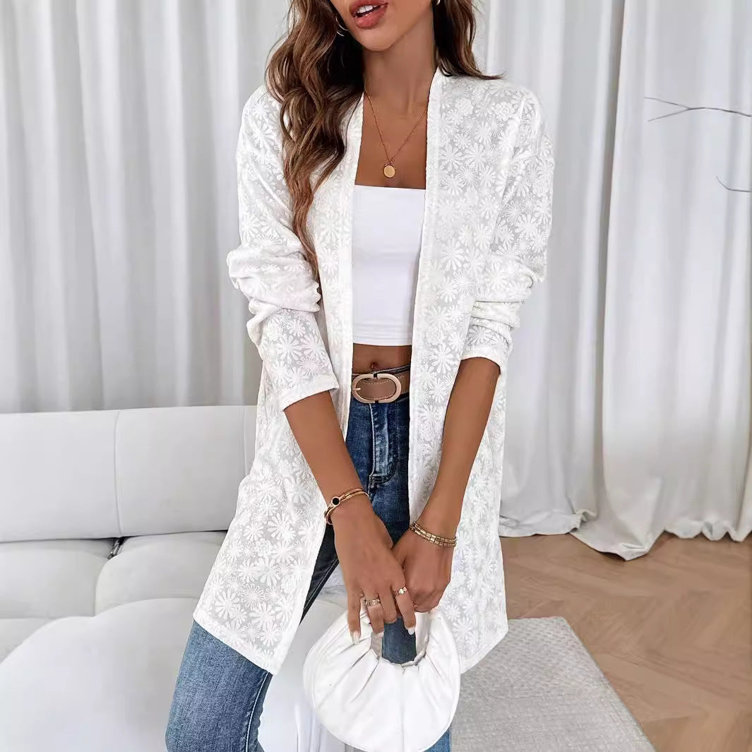 Long Jacquard Cardigan Coat