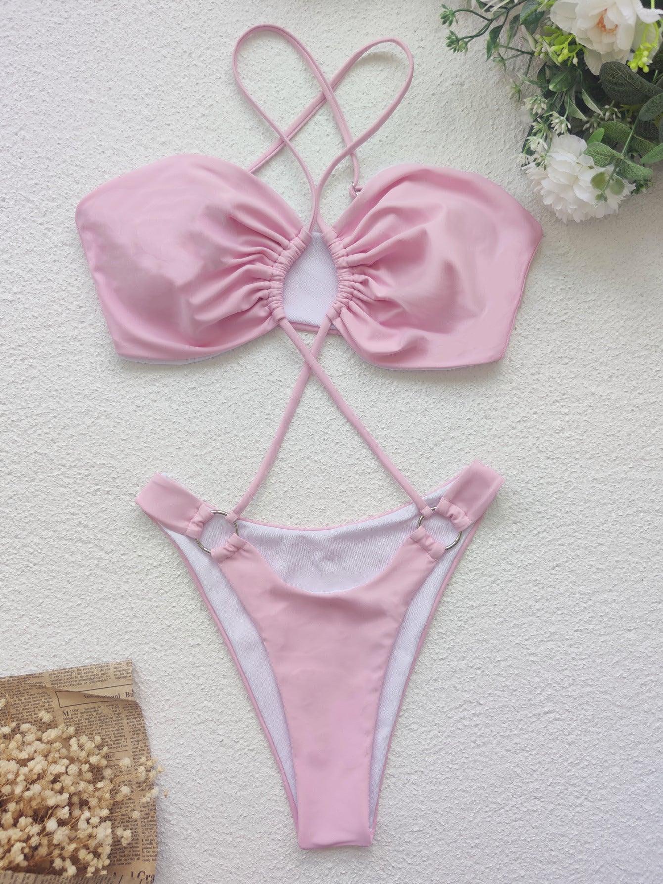 Solid One-piece Swimwear