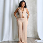 Summer Halter SL Backless V neck Tube Top Breasted Sexy Two