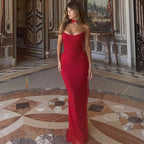 Women's Sexy Double Layer Mesh Wrapped Chest Slim Fit Hip Wrapped Maxi Skirt Set Two Piece Set