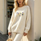 Women's Daisy Embroidered Knit Sweater
