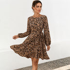 Women's Lace-Up Ruffle Dress