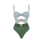 Green Color Matching Swimsuit