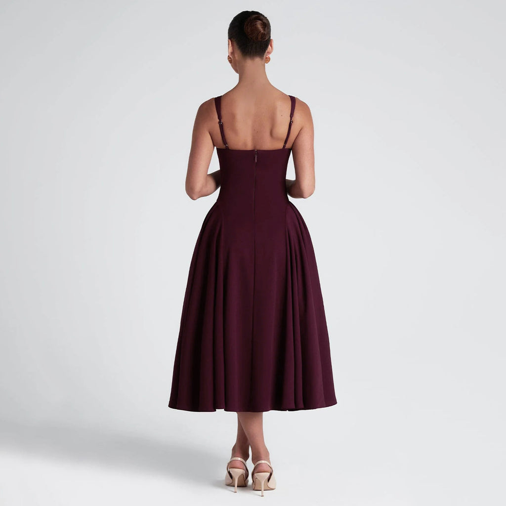 Square-Neck Spaghetti-Strap Dress