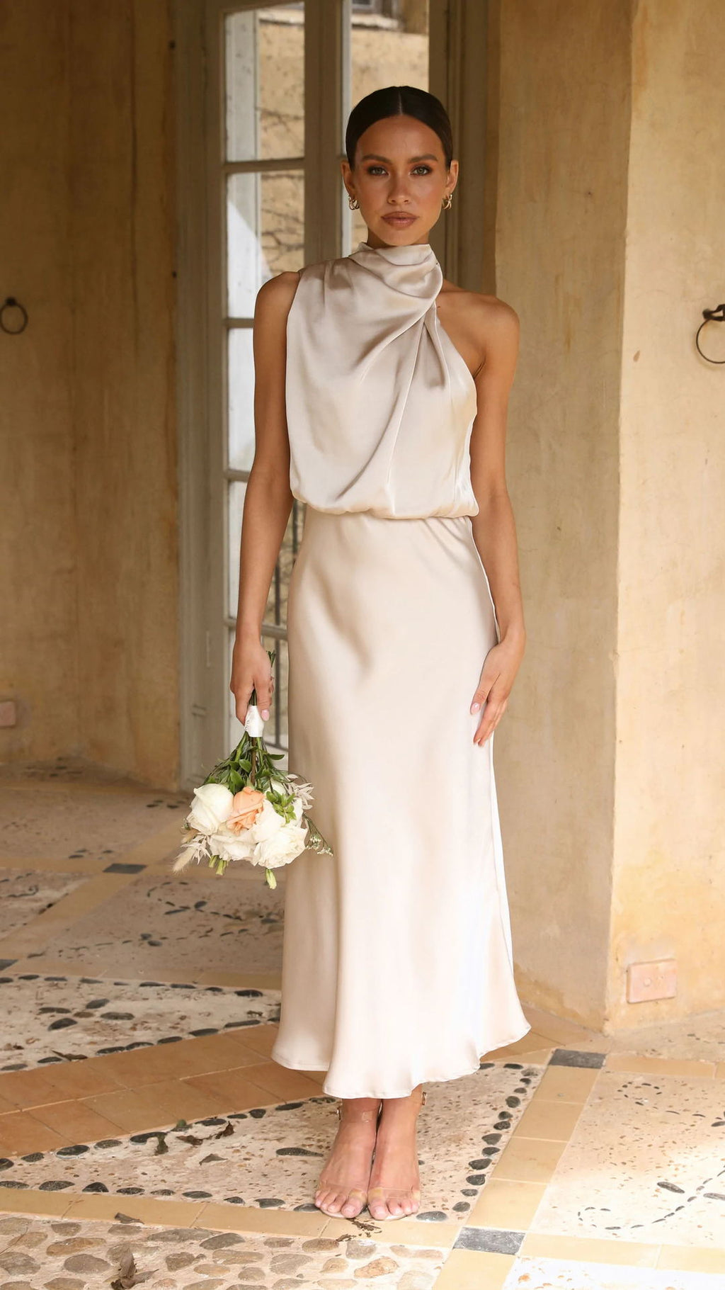 Women's Satin Halter Dress