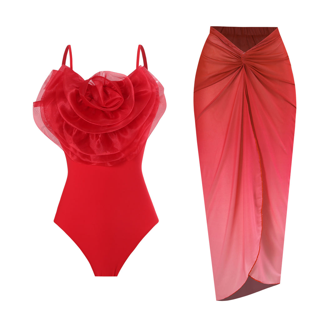 Covered Belly One-piece Swimwear