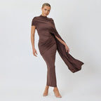 Women's Round-Neck Ribbon Patchwork Dress