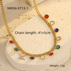 round Color Zircon Necklace