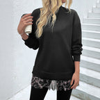 Women Sweater British Velvet Elegant round Neck Sweatshirts