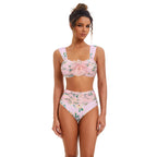 Floral Decorative One-piece Swimwear