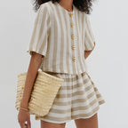 Striped Shirt & Shorts Set