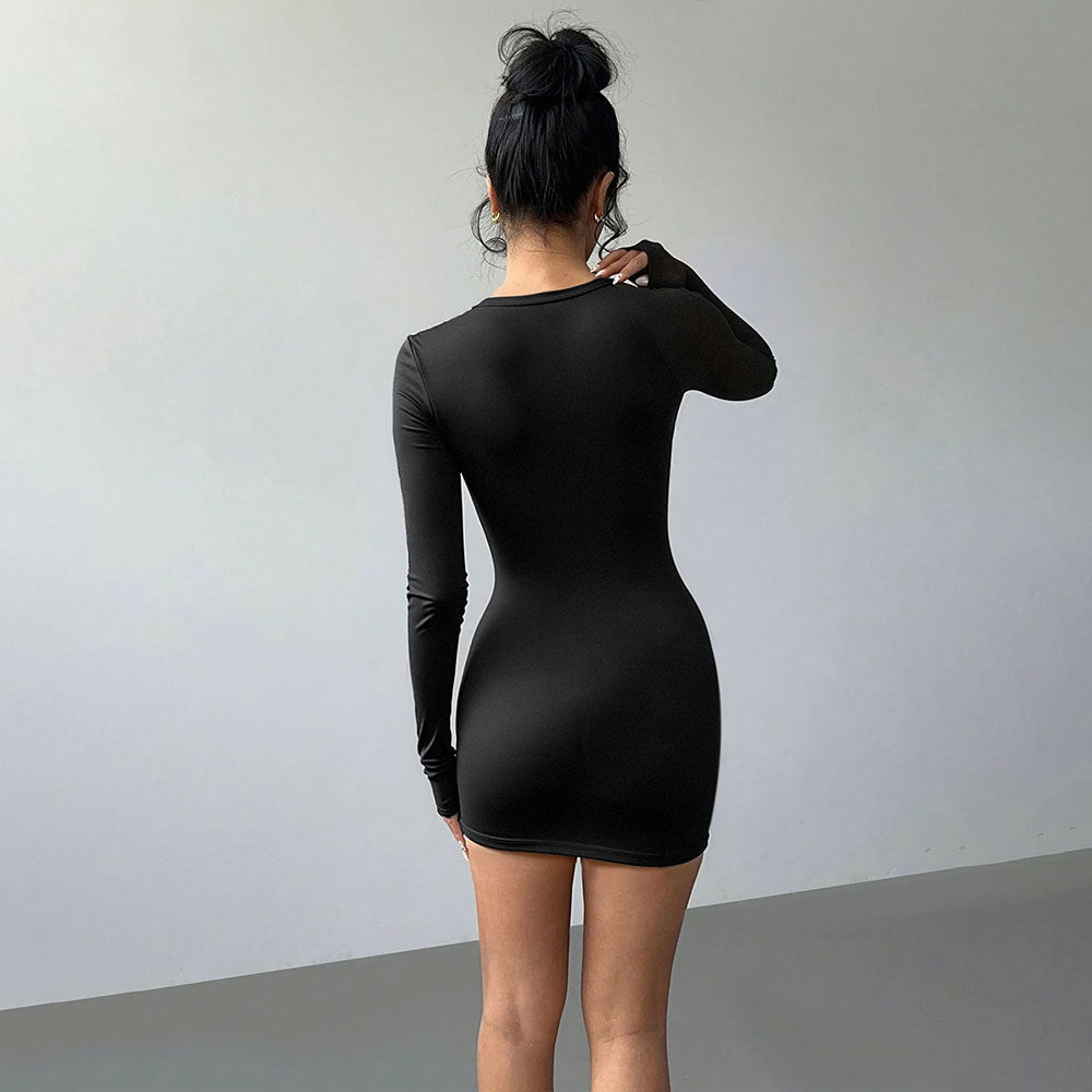 Women's Cutout Long-Sleeve Slim-Fit Party Dress