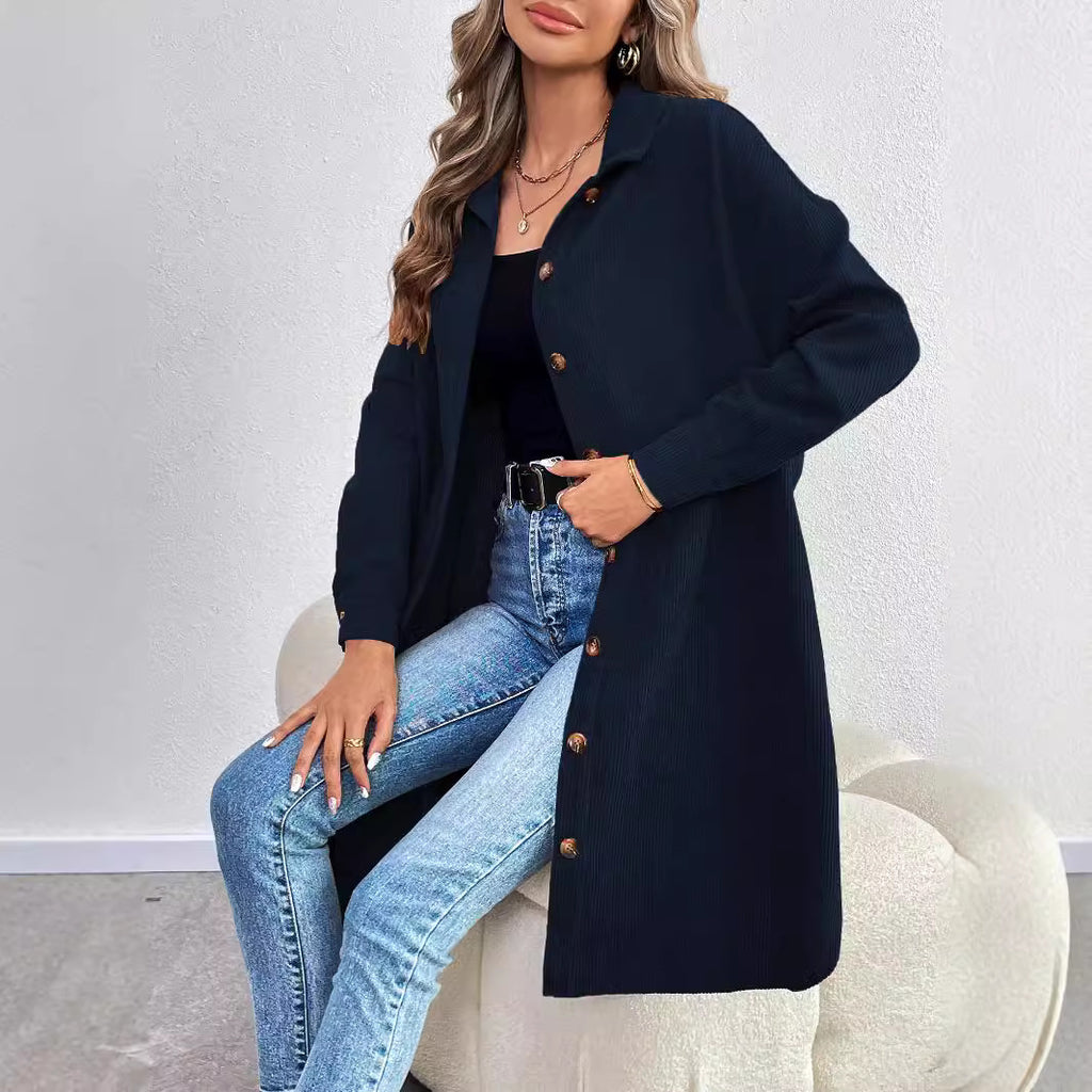 Casual Shirt Loose Long Sleeve Breasted Corduroy Jacket