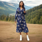 Long Sleeve Floral Print Dress