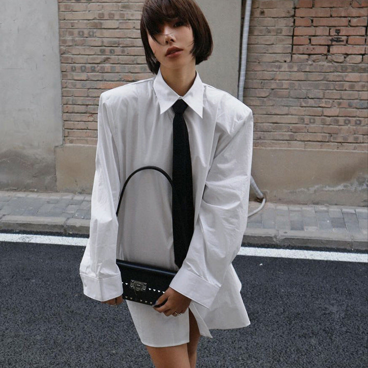 Long Cotton Tie-Front Shirt
