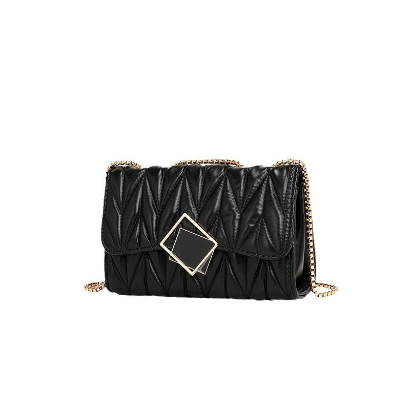 Pleated Chain Shoulder Bag