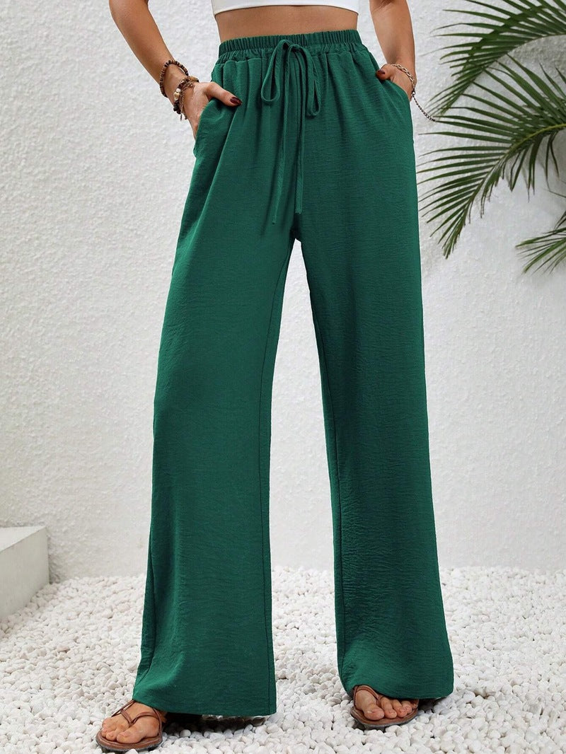 Women's Solid-Color Wide-Leg Pants