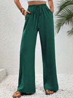 Women's Solid-Color Wide-Leg Pants