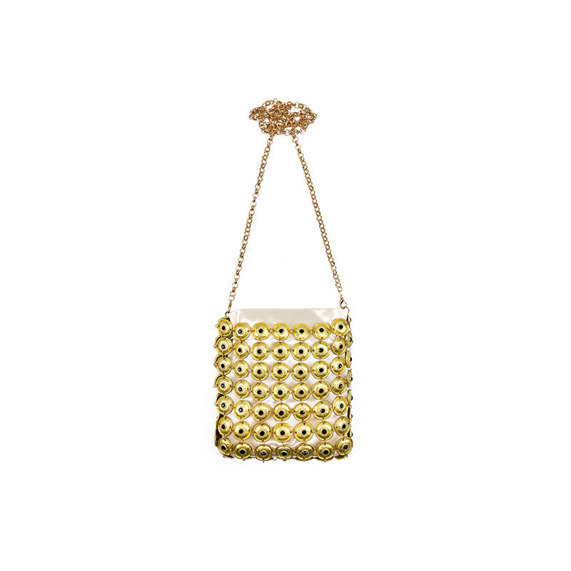 Women's Gold Chain Sequin Crossbody Bag