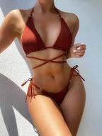 Bikini Solid Bikini Swimwear