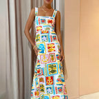 Personalized Graffiti Strap Tube Top Lace Dress
