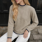 Women's Contrast-Trim Knit Sweater