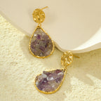 Natural Stone Water Drop Earrings