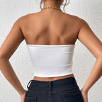 's Cropped Tube Top Strapless Vest Tank Top Vest