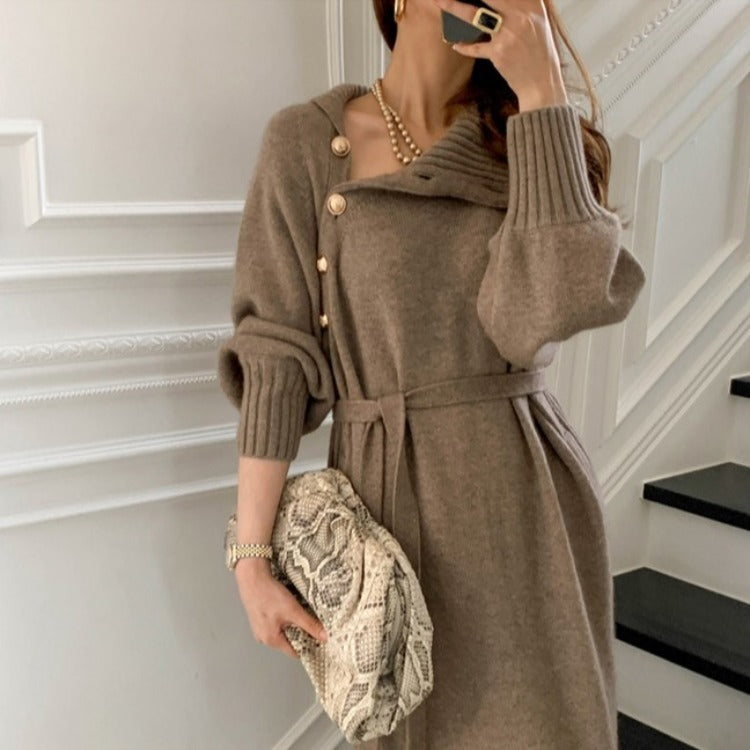 Women's Belted Midi Dress