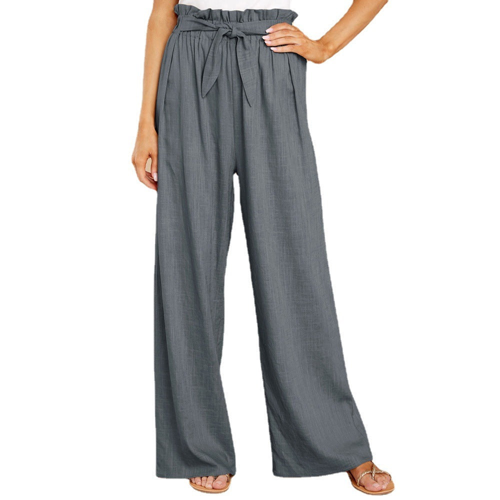 Women's Loose Cotton Linen Wide Leg Pants