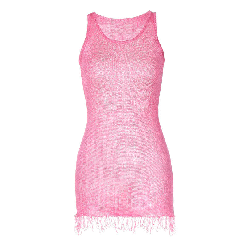 Women's 's Crew-Neck Sleeveless Bodycon Mini Party Dress