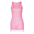 Women's 's Crew-Neck Sleeveless Bodycon Mini Party Dress