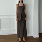 Sleeveless Vest & Skirt Set