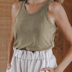 Women's Cotton Linen Minimalist Sleeveless Top