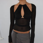 Women's Irregular Asymmetric Slim Fit Slimming Long Sleeve Top