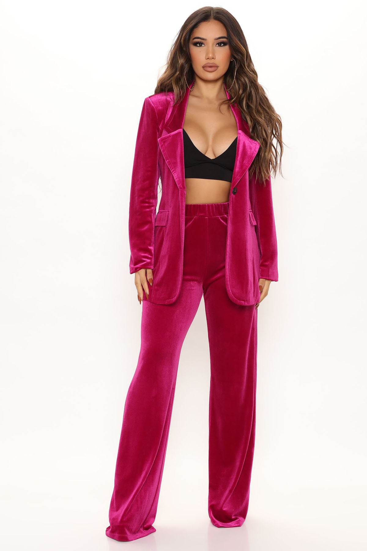 Autumn Winter New Gold Velvet Suit Fashion Casual Solid Color Two-Piece Set