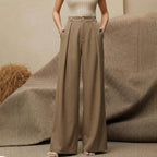 Summer Office High Grade Work Pant Idle Small Wide Leg Straight Loose Casual Pants