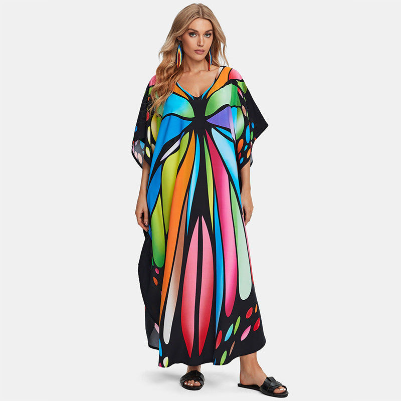 Rayon Printed Cover Up Swimwear