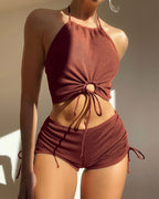 Solid Color Bikini Swimwear